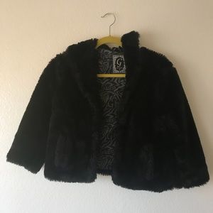Cropped Black Fur Coat